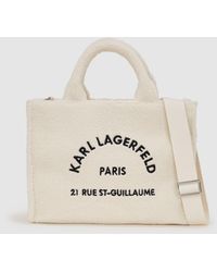 KARL LAGERFELD - Rue St-Guillaume Faux-Shearling Tote Bag - Lyst