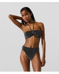 KARL LAGERFELD - Metallic Bandeau Bikini Top - Lyst