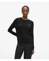 KARL LAGERFELD - Merino Wool Crewneck Sweater - Lyst