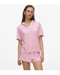 KARL LAGERFELD - Signature Stripe Pajama Set - Lyst