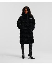 Karl Lagerfeld - Longline Hooded Puffer Coat - Lyst