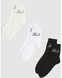 KARL LAGERFELD - Signature Socks – 3-Pack, Multicoloured - Lyst