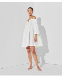 Karl Lagerfeld - K/signature Off-shoulder Beach Dress - Lyst