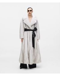 KARL LAGERFELD - Kl Studio Long Faux Fur Coat - Lyst