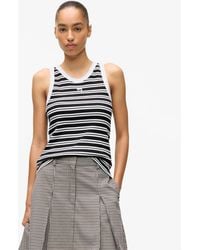 KARL LAGERFELD - Ikon Striped Tank Top, Multicoloured - Lyst