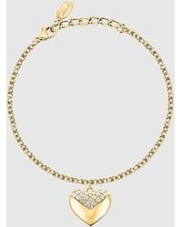 KARL LAGERFELD - Heart Charm Bracelet - Lyst
