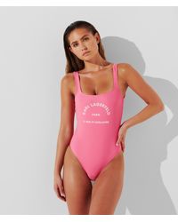 Karl Lagerfeld - Rue St.guillaume Logo-print Swimsuit - Lyst