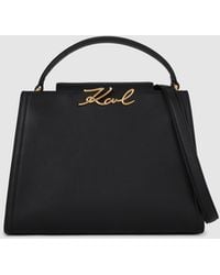 KARL LAGERFELD - K/Signature Medium Top Handle Bag - Lyst