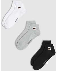 KARL LAGERFELD - Ikon Short Socks – 3-Pack, Multicoloured - Lyst