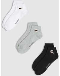 KARL LAGERFELD - Ikon Short Socks – 3-Pack, Multicoloured - Lyst