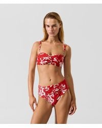 KARL LAGERFELD - Signature Twist-Front Bikini Top - Lyst