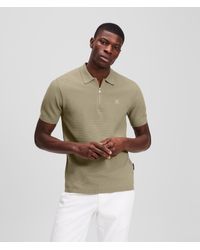 Karl Lagerfeld - Zip-up Polo Shirt - Lyst