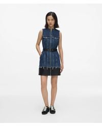 KL Jeans - Faux-Leather And Denim Dress - Lyst