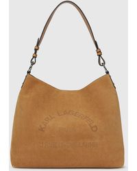 KARL LAGERFELD - K/Daily Suede Hobo Bag - Lyst