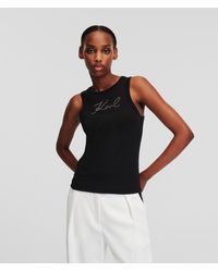 Karl Lagerfeld - Rhinestone Karl Signature Tank Top - Lyst