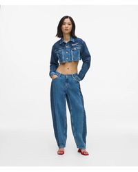 KL Jeans - Blocked Mid-Rise Barrel-Leg Jeans - Lyst