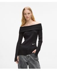 KL Jeans - Off-Shoulder Knit Top - Lyst