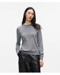 KARL LAGERFELD - Merino Wool Crewneck Sweater - Lyst
