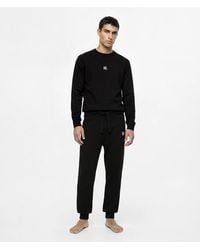 KARL LAGERFELD - Monogram Cashmere Blend Loungewear Pants - Lyst