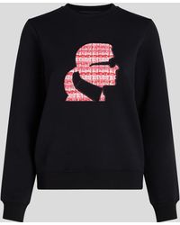 Karl Lagerfeld - Sweat-shirt Bouclé À L'effigie De Karl - Lyst