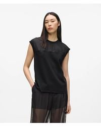 KARL LAGERFELD - Signature Organza Tank Top - Lyst
