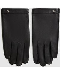 KARL LAGERFELD - K/Monogram Leather Gloves - Lyst
