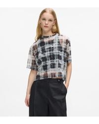 KL Jeans - Checked Mesh T-Shirt - Lyst