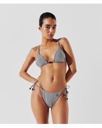 Karl Lagerfeld - Ikon Striped Triangle Bikini Top - Lyst