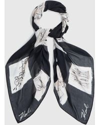 KARL LAGERFELD - K/Ballet Checked Modal Blend Scarf, Multicoloured - Lyst