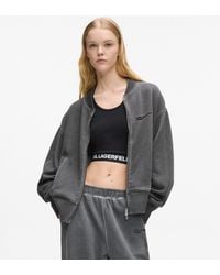 KL Jeans - Washed Zip-Up Bomber Sweatshirt - Lyst