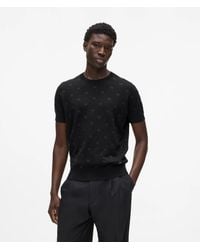 KARL LAGERFELD - Monogram Short-Sleeved Sweater - Lyst