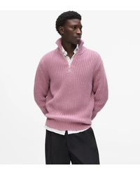 KARL LAGERFELD - Knitted Half-Zip Sweater - Lyst