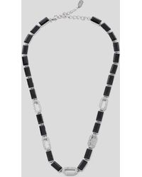 Karl Lagerfeld - Karl Signature Pavé Chain Necklace - Lyst