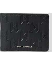 KARL LAGERFELD - Small K/Loom Bi-Fold Leather Wallet - Lyst
