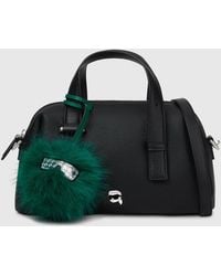 KARL LAGERFELD - Ikon Pebble Small Charm Satchel Bag - Lyst