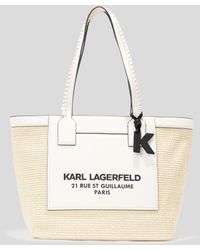 Karl Lagerfeld - Grand Cabas En Raphia Rue St-guillaume - Lyst