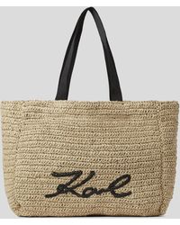 Karl Lagerfeld - K/signature Raffia Beach Tote Bag - Lyst