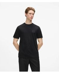 KARL LAGERFELD - Monogram Wool-Blend T-Shirt - Lyst