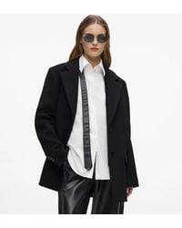 KARL LAGERFELD - Short Wool-Blend Coat - Lyst