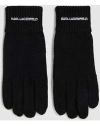 KARL LAGERFELD - Logo Knitted Gloves - Lyst