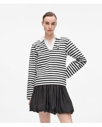 KARL LAGERFELD - Ikon Striped Long-Sleeved Polo Shirt - Lyst