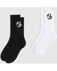 KL Jeans - Monogram Mid-Length Socks – 2-Pack - Lyst