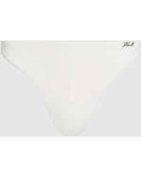 KARL LAGERFELD - Signature High-Leg Bikini Bottoms - Lyst