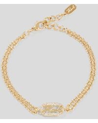 Karl Lagerfeld - Karl Signature Pavé Charm Bracelet - Lyst