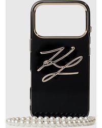 KARL LAGERFELD - Autograph Faux-Pearl Strap Iphone 17 Pro Case - Lyst