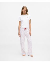 KARL LAGERFELD - Heart Print Pajama Set, Multicoloured - Lyst