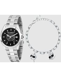 Karl Lagerfeld - Ensemble Cadeau Montre Et Bracelet Ikon, Femme, Taille - Lyst