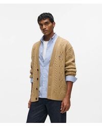 KARL LAGERFELD - Ikon Cable Knit Cardigan - Lyst