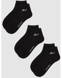 KARL LAGERFELD - Signature Short Socks – 3-Pack - Lyst