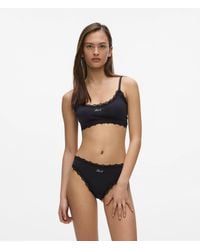 KARL LAGERFELD - Signature Lace Trim Bralette - Lyst